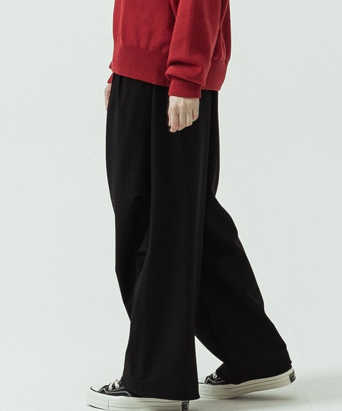 SLICK（スリック）の「【SLICK/スリック】T/R Double Cloth Wide Knee Tuck Over Pants/T/R ダブルクロス ワイドニータックオーバーパンツ（その他パンツ・メンズ・ブラック/ブラウン/スミクロ・1/2/3）」の7枚目の写真