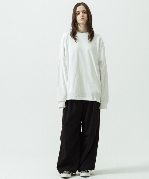 SLICK（スリック）の「【SLICK/スリック】T/R Double Cloth Wide Knee Tuck Over Pants/T/R ダブルクロス ワイドニータックオーバーパンツ（その他パンツ・メンズ・ブラック/ブラウン/スミクロ・1/2/3）」の21枚目の写真