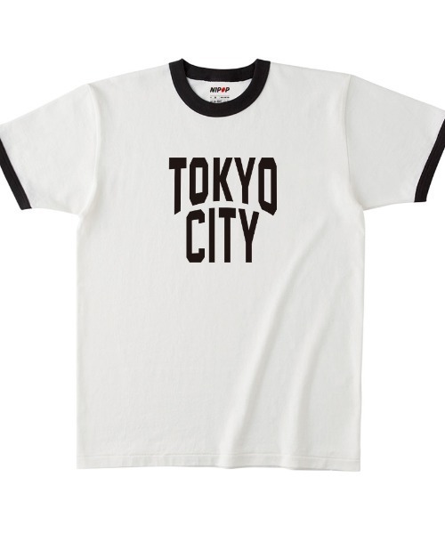 NIPOP(ニポップ)の「NIPOP(ニポップ) 半袖Tシャツ リンガー 東京 TOKYO ロゴ プリント オープンエンド インバウンド お土産 メンズ ユニセックス(Tシャツ/カットソー・メンズ・ベージュ系4/ベージュ系3/ベージュ系1/グレー系/ベージュ系2・M/XL/L)」の1枚目の写真
