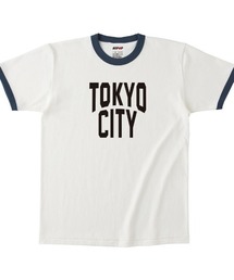 NIPOP（ニポップ） 半袖Tシャツ リンガー 東京 TOKYO ロゴ プリント オープンエンド インバウンド お土産 メンズ ユニセックス
