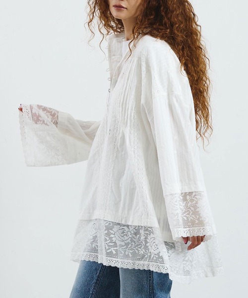 ROSE BUD(ローズバッド)の「mag.by c/COTTON LACE BLOUSE(シャツ/ブラウス・レディース・ホワイト/ベージュ・ONE SIZE)」の1枚目の写真