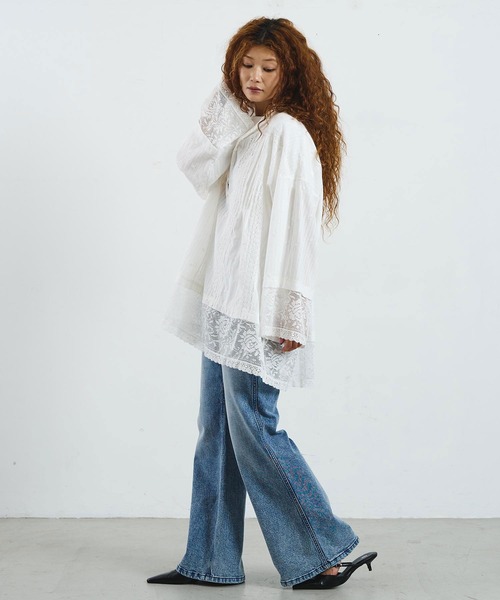 ROSE BUD(ローズバッド)の「mag.by c/COTTON LACE BLOUSE(シャツ/ブラウス・レディース・ホワイト/ベージュ・ONE SIZE)」の7枚目の写真