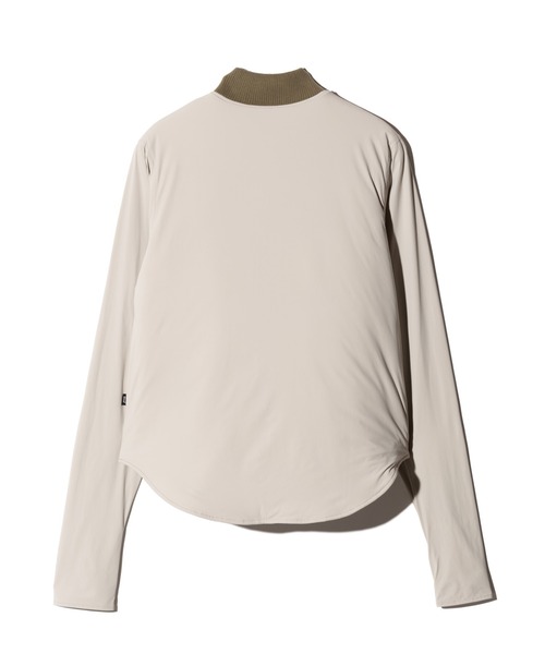 glamb(グラム)の「Round Hem Bomber Jacket / ラウンドヘムボマージャケット(ミリタリージャケット・メンズ・アイボリー/ブラック・S/M/L)」の4枚目の写真