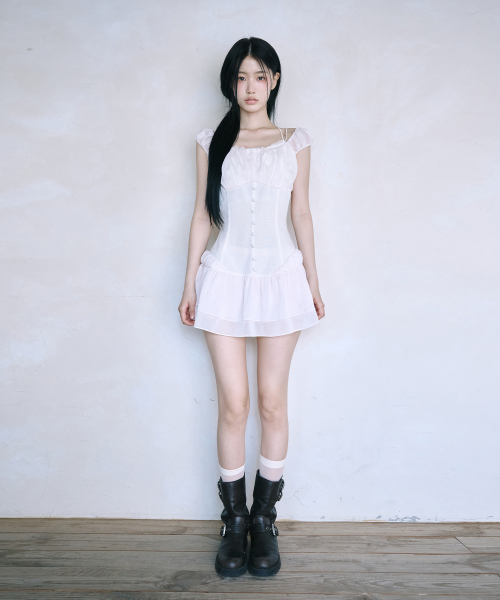 REISE MIYA（レイズミヤ）の「ニンフシャシャミニドレス [ベージュピンク]（ワンピース・レディース・その他・SMALL/MEDIUM）」の2枚目の写真