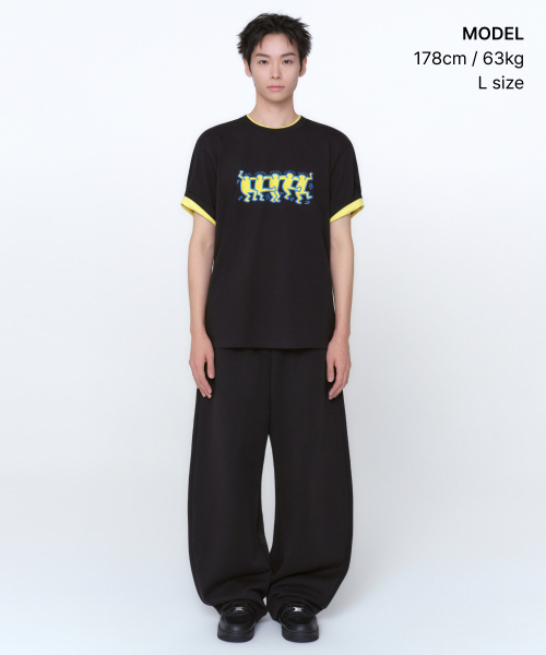MUSINSA STANDARD（ムシンサスタンダード）の「[キスヘリングコレクション] Dancing Figures Tシャツ [ブラック]（Tシャツ/カットソー・メンズ・その他・2XL/MEDIUM/LARGE/X-LARGE）」の2枚目の写真