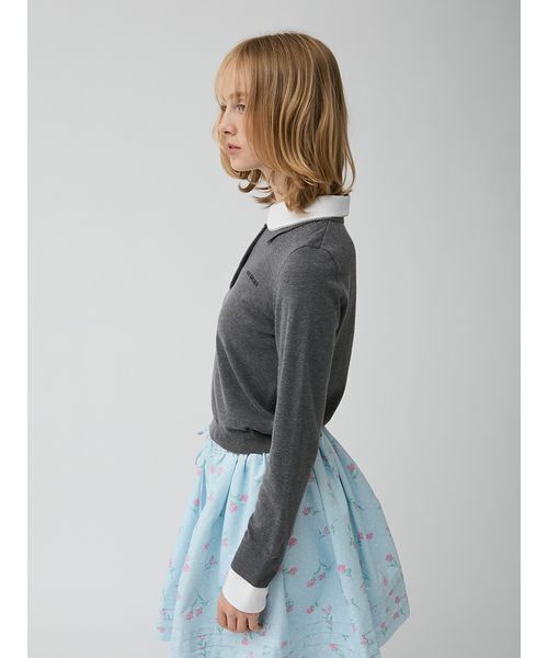 LILY BROWN(リリーブラウン)の「ラウンドカラーニットトップス(ニット/セーター・レディース・オリーブ/グレー/ピンク・F)」の9枚目の写真