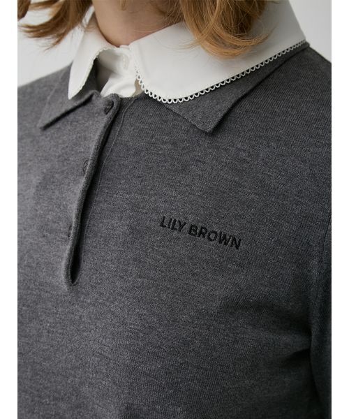 LILY BROWN(リリーブラウン)の「ラウンドカラーニットトップス(ニット/セーター・レディース・オリーブ/グレー/ピンク・F)」の12枚目の写真