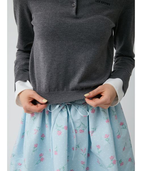 LILY BROWN(リリーブラウン)の「ラウンドカラーニットトップス(ニット/セーター・レディース・オリーブ/グレー/ピンク・F)」の14枚目の写真
