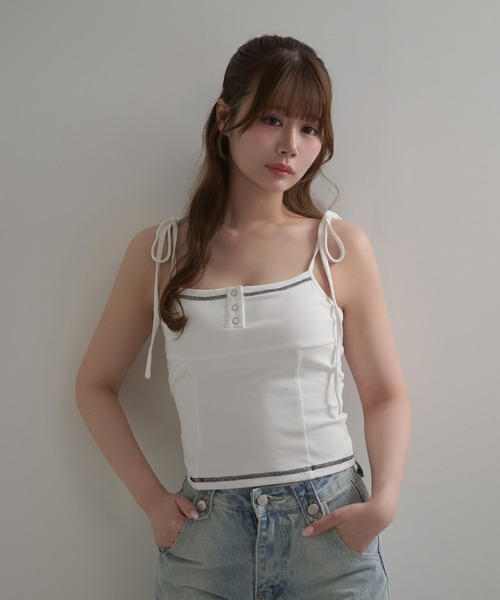 M DOLLY(エムドリー)の「*M DOLLY original* Trim nina set tops / トリムニナセットトップス(その他トップス・レディース・ブラック/ベージュ・FREE)」の13枚目の写真