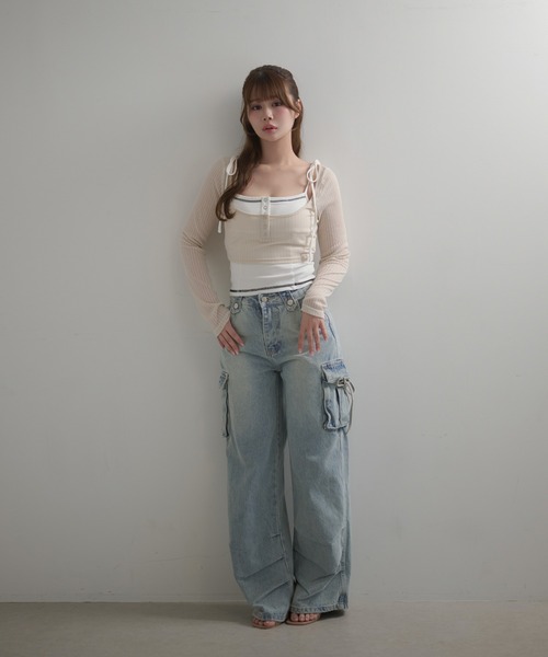 M DOLLY(エムドリー)の「*M DOLLY original* Trim nina set tops / トリムニナセットトップス(その他トップス・レディース・ブラック/ベージュ・FREE)」の15枚目の写真