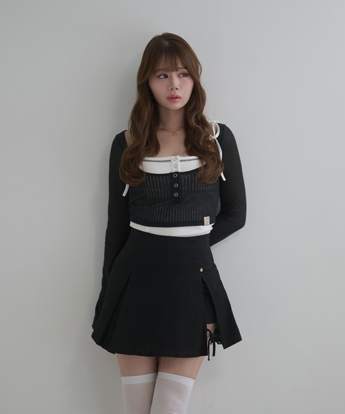 M DOLLY(エムドリー)の「*M DOLLY original* Trim nina set tops / トリムニナセットトップス(その他トップス・レディース・ブラック/ベージュ・FREE)」の3枚目の写真