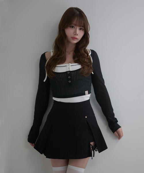 M DOLLY(エムドリー)の「*M DOLLY original* Trim nina set tops / トリムニナセットトップス(その他トップス・レディース・ブラック/ベージュ・FREE)」の4枚目の写真