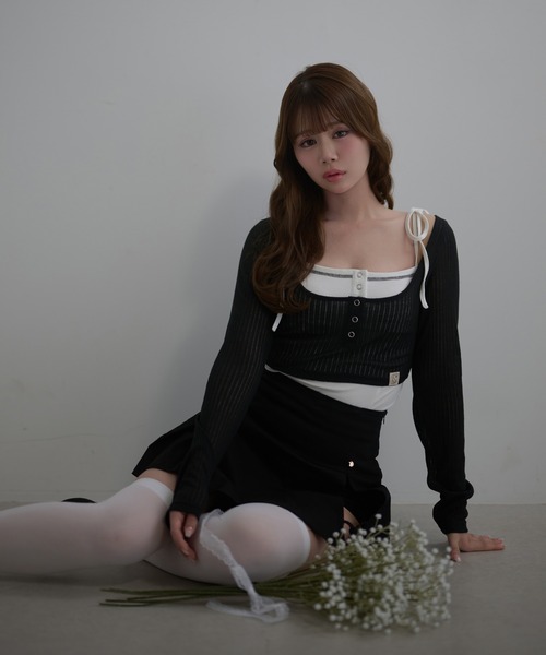 M DOLLY(エムドリー)の「*M DOLLY original* Trim nina set tops / トリムニナセットトップス(その他トップス・レディース・ブラック/ベージュ・FREE)」の7枚目の写真