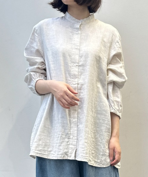 SELF+SERVICE（セルフサービス）の「オーガニック綿糸スタンドシャツ（シャツ/ブラウス・レディース・キナリ/グレー系その他・XL/L/M）」の11枚目の写真