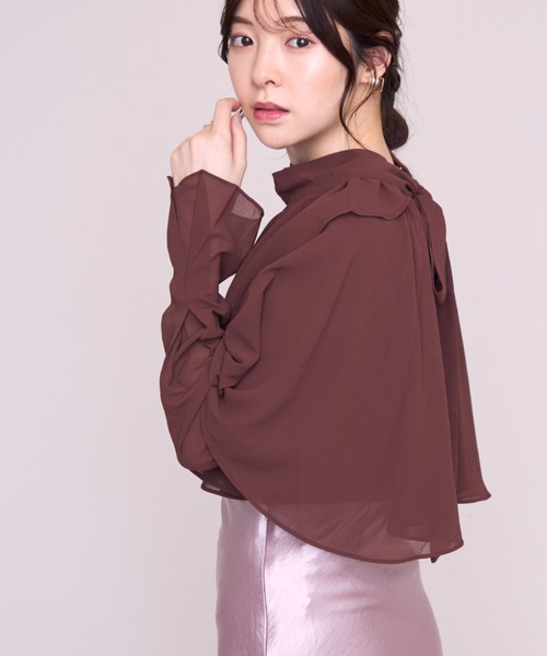 MISCH MASCH(ミッシュマッシュ)の「2026秋冬新作 リボンケープ付きブラウス(シャツ/ブラウス・レディース・アイボリー/ブラウン/ベージュ・フリ-)」の16枚目の写真
