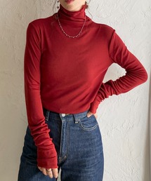 ハイネック 長袖 シアートップス ロングTシャツ