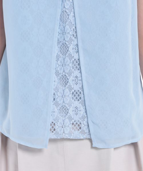 ROPE' PICNIC(ロペピクニック)の「レースドッキングシフォンブラウス(シャツ/ブラウス・レディース・ベージュ/ネイビー/ブルー系その他/ホワイト/ブラック・36/38)」の10枚目の写真