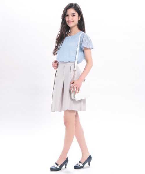 ROPE' PICNIC(ロペピクニック)の「レースドッキングシフォンブラウス(シャツ/ブラウス・レディース・ベージュ/ネイビー/ブルー系その他/ホワイト/ブラック・36/38)」の11枚目の写真