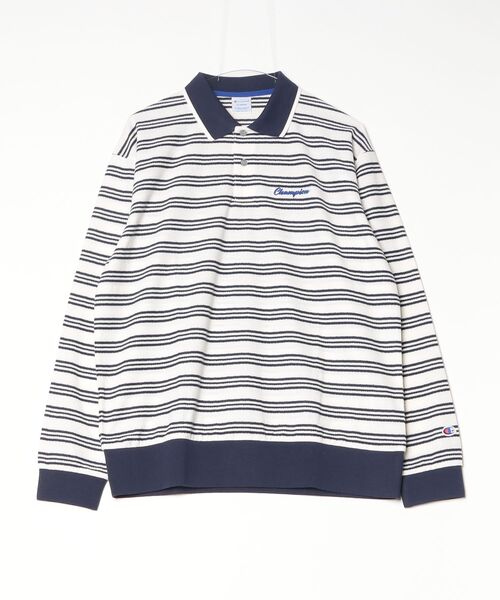 Champion Golf(チャンピオンゴルフ)の「【Champion/チャンピオン】メンズ GOLF ロングスリーブポロシャツ(ポロシャツ・メンズ・ネイビー/オフホワイト・MEDIUM/LARGE/X-LARGE)」の2枚目の写真