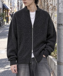 メランジネップ 畦編み リラックスフィット ダブルジップ ドライバーズニット