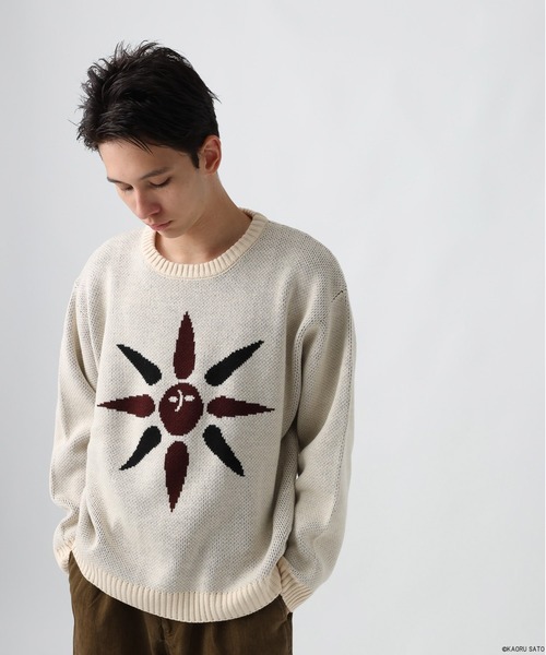 BAYFLOW(ベイフロー)の「【KAORU SATO×BAYFLOW】タイヨウクルーネックジャガードニット(WEB限定)(ニット/セーター・メンズ・アイボリー・LARGE/MEDIUM/SMALL)」の10枚目の写真