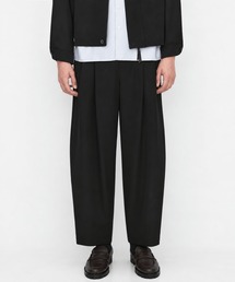 世界三大ウール使用【新作/尾州ウール】超撥水 WOOL GABARDINE 2タックバレルパンツ　｜撥水/防汚/防臭/吸湿性/ムレ防止