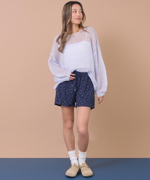 anap mimpi(アナップミンピ)の「花柄ワッフルイージーショートパンツ(その他パンツ・レディース・ネイビー/グレー・F)」の11枚目の写真