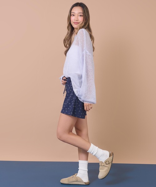 anap mimpi(アナップミンピ)の「花柄ワッフルイージーショートパンツ(その他パンツ・レディース・ネイビー/グレー・F)」の12枚目の写真