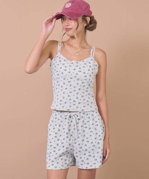 anap mimpi(アナップミンピ)の「花柄ワッフルイージーショートパンツ(その他パンツ・レディース・ネイビー/グレー・F)」の17枚目の写真