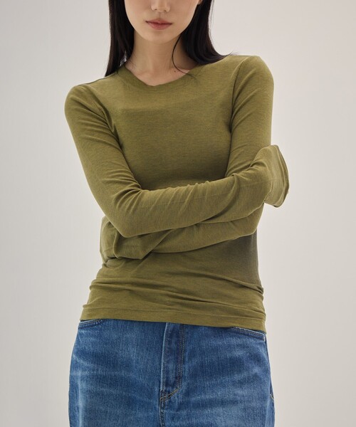 muller of yoshiokubo（ミュラーオブヨシオクボ）の「【muller of yoshiokubo/ミュラー オブ ヨシオクボ】GRADATION TOP/グラデーショントップス/ロンT/カットソー（Tシャツ/カットソー・レディース・ブラウン/グリーン・36）」の5枚目の写真