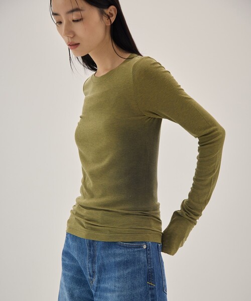 muller of yoshiokubo（ミュラーオブヨシオクボ）の「【muller of yoshiokubo/ミュラー オブ ヨシオクボ】GRADATION TOP/グラデーショントップス/ロンT/カットソー（Tシャツ/カットソー・レディース・ブラウン/グリーン・36）」の3枚目の写真