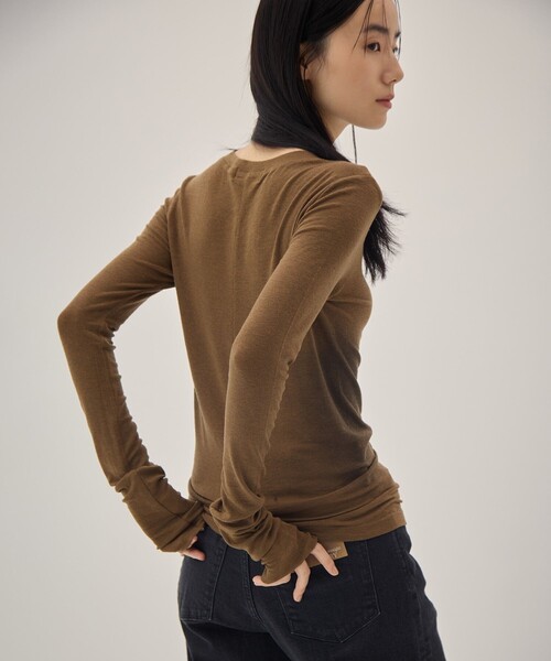 muller of yoshiokubo（ミュラーオブヨシオクボ）の「【muller of yoshiokubo/ミュラー オブ ヨシオクボ】GRADATION TOP/グラデーショントップス/ロンT/カットソー（Tシャツ/カットソー・レディース・ブラウン/グリーン・36）」の13枚目の写真
