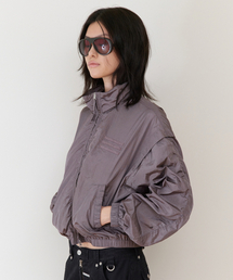 SHIRRING OVER NYLON JACKET PURPLE