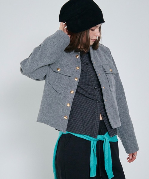 Rohwel（ローウェル）の「Double-Breasted Jacket / ダブルブレストジャケット（その他アウター・レディース・グレー/ブラック・FREE）」の12枚目の写真