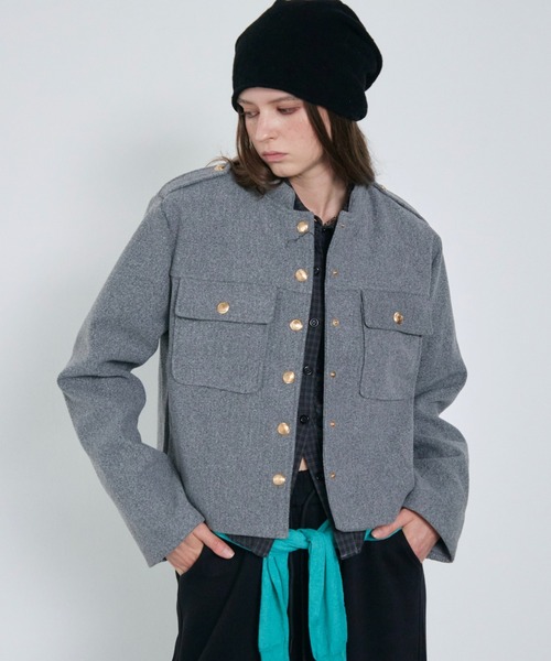 Rohwel（ローウェル）の「Double-Breasted Jacket / ダブルブレストジャケット（その他アウター・レディース・グレー/ブラック・FREE）」の11枚目の写真