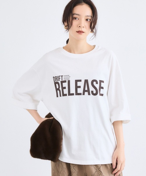 BARNYARDSTORM(バンヤードストーム)の「BARNYARDSTORM / 7分袖ゆるロゴT(Tシャツ/カットソー・レディース・ホワイト/ブラウン・FREE)」の20枚目の写真