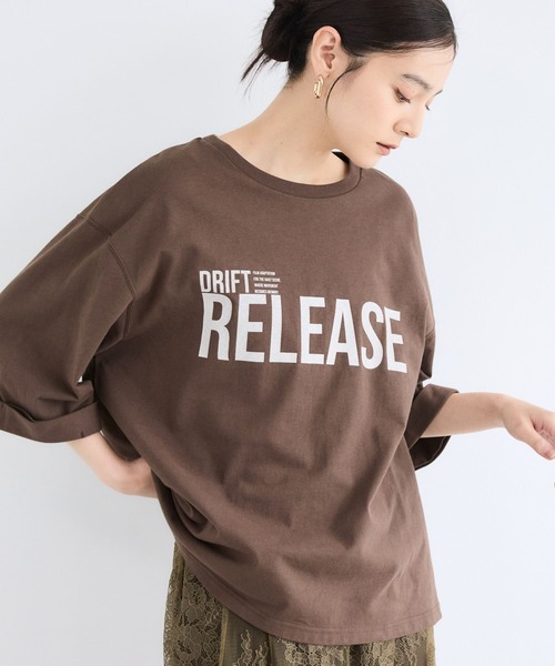 BARNYARDSTORM(バンヤードストーム)の「BARNYARDSTORM / 7分袖ゆるロゴT(Tシャツ/カットソー・レディース・ホワイト/ブラウン・FREE)」の10枚目の写真