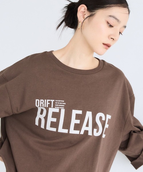 BARNYARDSTORM(バンヤードストーム)の「BARNYARDSTORM / 7分袖ゆるロゴT(Tシャツ/カットソー・レディース・ホワイト/ブラウン・FREE)」の8枚目の写真