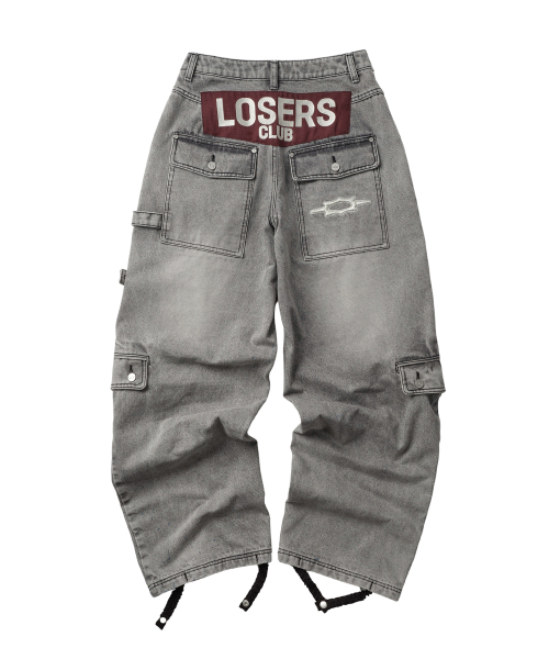 LOSERS CLUB(ルーザーズクラブ)の「LSC マルチ カーゴポケット ワイド デニムパンツ ライトグレー(デニムパンツ・レディース・その他・SMALL/MEDIUM/LARGE/X-LARGE)」の3枚目の写真