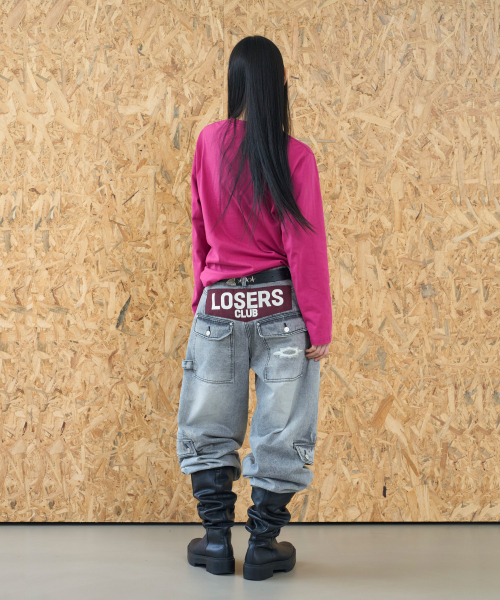 LOSERS CLUB(ルーザーズクラブ)の「LSC マルチ カーゴポケット ワイド デニムパンツ ライトグレー(デニムパンツ・レディース・その他・SMALL/MEDIUM/LARGE/X-LARGE)」の7枚目の写真