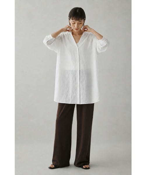 marjour(マージュール)の「COTTON CRINKLE BAND COLLAR SHIRT(シャツ/ブラウス・レディース・ブラック/オフホワイト・M)」の21枚目の写真