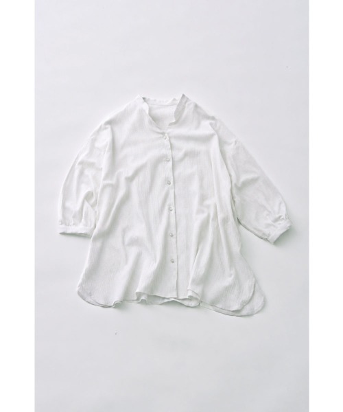 marjour(マージュール)の「COTTON CRINKLE BAND COLLAR SHIRT(シャツ/ブラウス・レディース・ブラック/オフホワイト・M)」の8枚目の写真