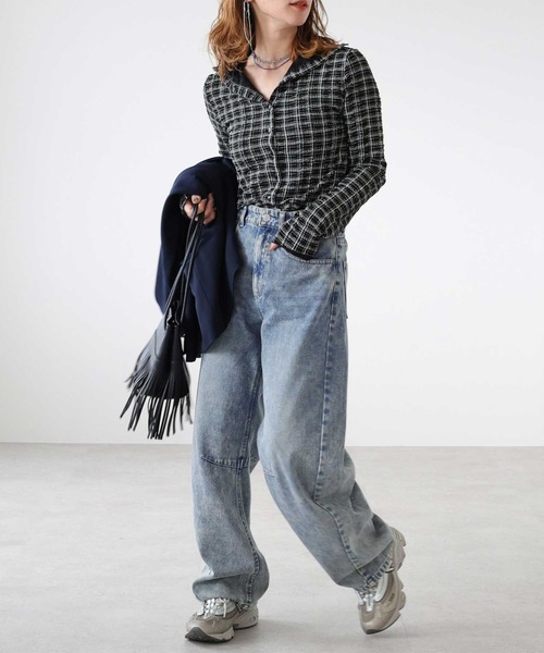 zena(ジェナ)の「前後2wayチェック柄ハイネックプルオーバー(Tシャツ/カットソー・レディース・オフホワイト/ブラック・FREE)」の21枚目の写真
