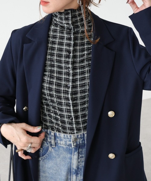 zena(ジェナ)の「前後2wayチェック柄ハイネックプルオーバー(Tシャツ/カットソー・レディース・オフホワイト/ブラック・FREE)」の18枚目の写真
