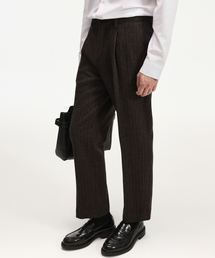 Tapered Fit Wool Herringbone Pants (Brown) TNPA6F103W2