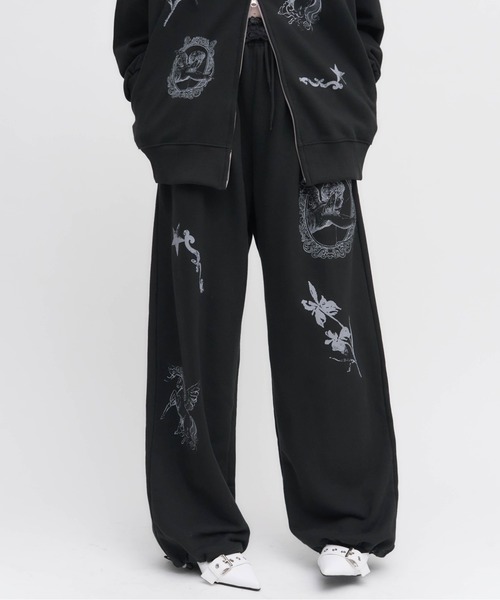 Carmelo(カーメロ)の「Horse Print Sweat Pans / セットアップ対応 ホースプリントスウェットパンツ(スウェットパンツ・レディース・ホワイト/ブラック・FREE)」の9枚目の写真