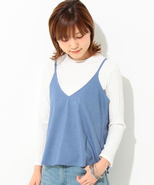 Another Edition(アナザーエディション)の「リブプルオーバー×キャミセット/AEMBC リブPO×CAMI SET◆(Tシャツ/カットソー・レディース・グレー/ライトブルー・フリー)」の1枚目の写真