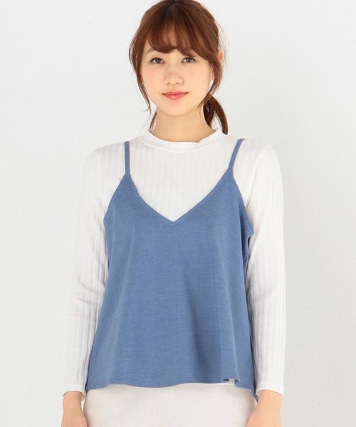 Another Edition(アナザーエディション)の「リブプルオーバー×キャミセット/AEMBC リブPO×CAMI SET◆(Tシャツ/カットソー・レディース・グレー/ライトブルー・フリー)」の4枚目の写真