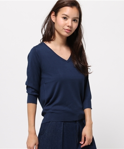 MOUSSY(マウジー)の「COZY KNIT TOPS(ニット/セーター・レディース・ネイビー/ピンク/ライトグレー/オフホワイト/ライトイエロー・FREE)」の15枚目の写真