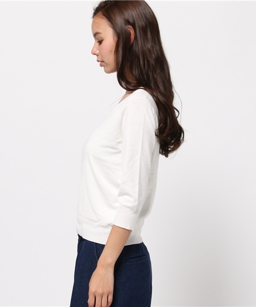 MOUSSY(マウジー)の「COZY KNIT TOPS(ニット/セーター・レディース・ネイビー/ピンク/ライトグレー/オフホワイト/ライトイエロー・FREE)」の7枚目の写真